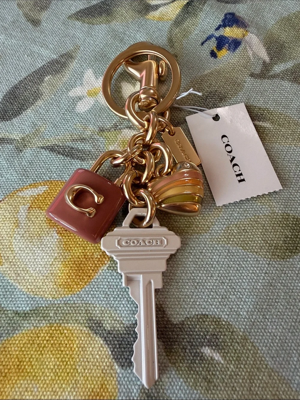 🔑🩷🔑 COACH KEY CLUSTER BAG CHARM KEYCHAIN 🔑🩷🔑  NWT 🔑🩷🔑